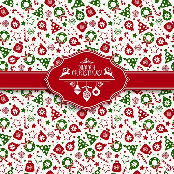 Seamless pattern of christmas texture icons — Stock Vector