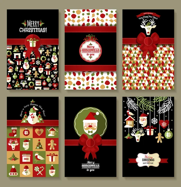 Conjunto de banner de Natal de férias — Vetor de Stock