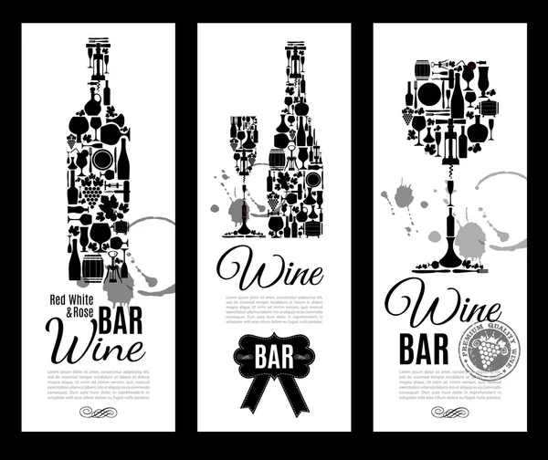 Carta de menú bar de vino — Vector de stock