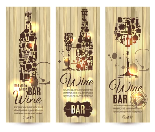 Carta menu Wine bar — Vettoriale Stock