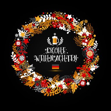 Noel çelenk ve Almanya bayrağı