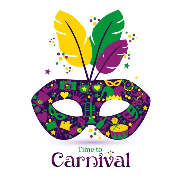 Heldere carnaval masker — Stockvector