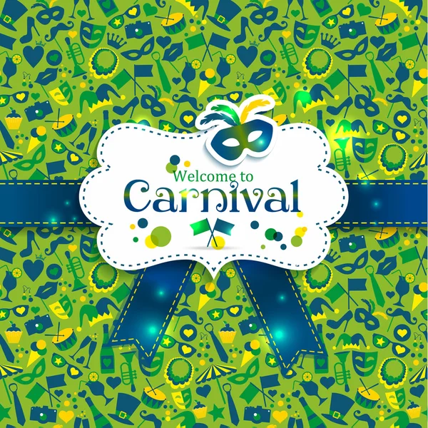Carte de carnaval lumineux — Image vectorielle