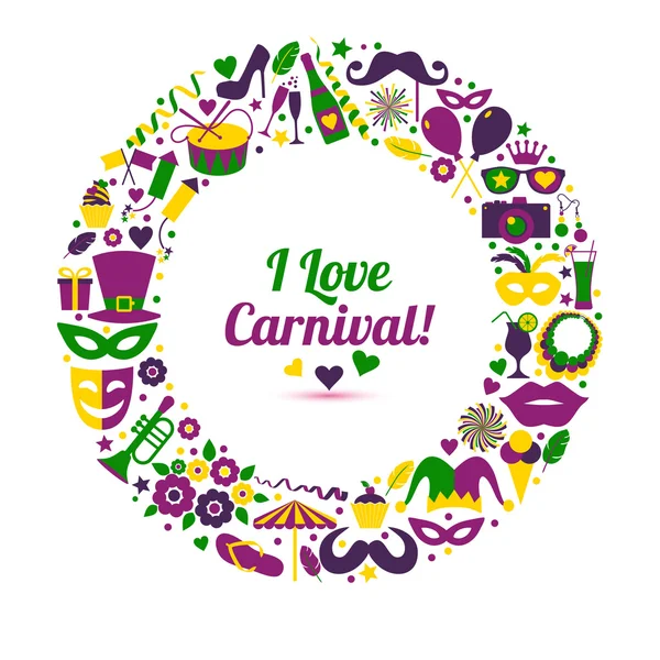 Illustration du carnaval en cercle . — Image vectorielle