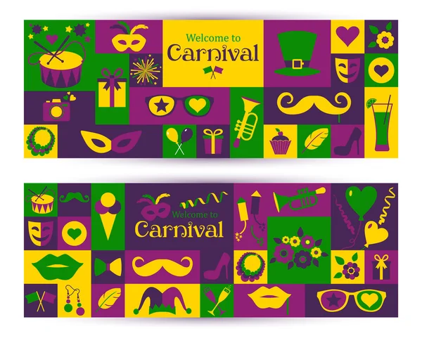 Banderas de carnaval brillante — Archivo Imágenes Vectoriales