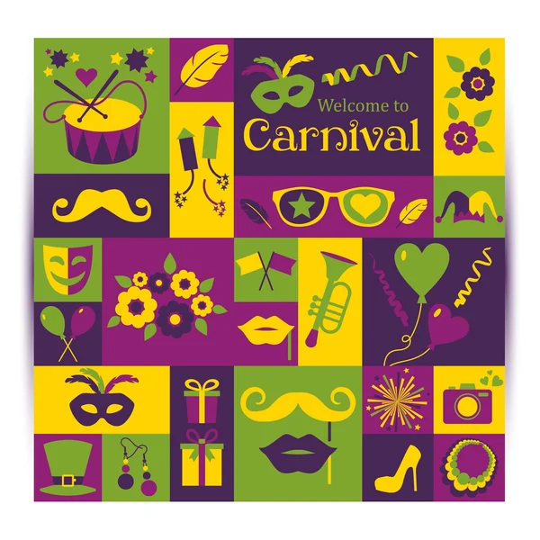 Heldere carnaval kaart — Stockvector