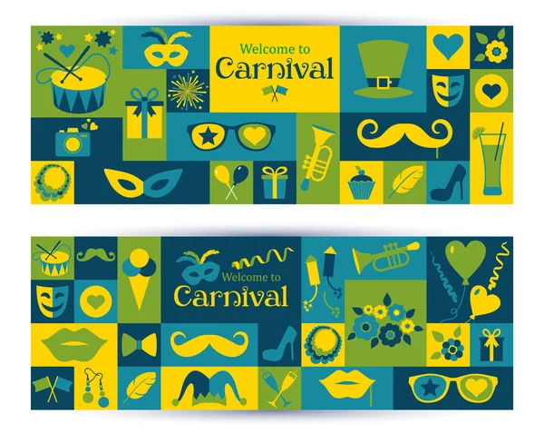 Banderas de carnaval brillante — Archivo Imágenes Vectoriales