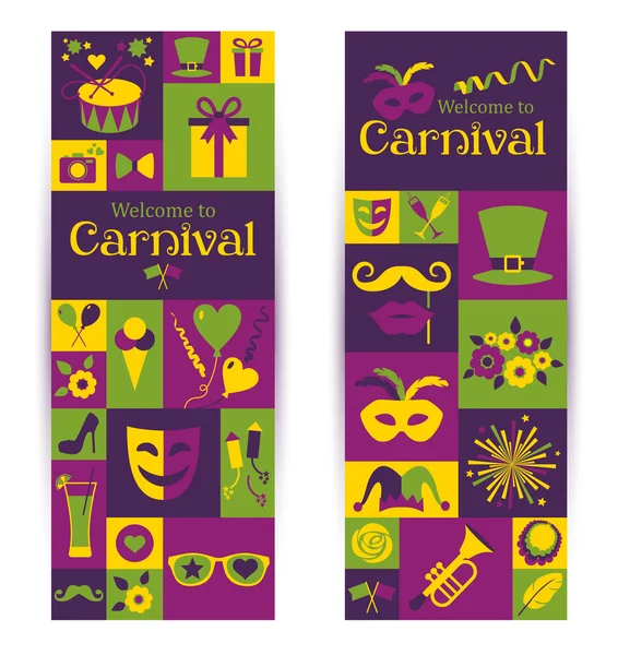 Heldere carnaval banners — Stockvector