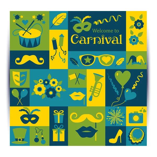 Heldere carnaval kaart — Stockvector