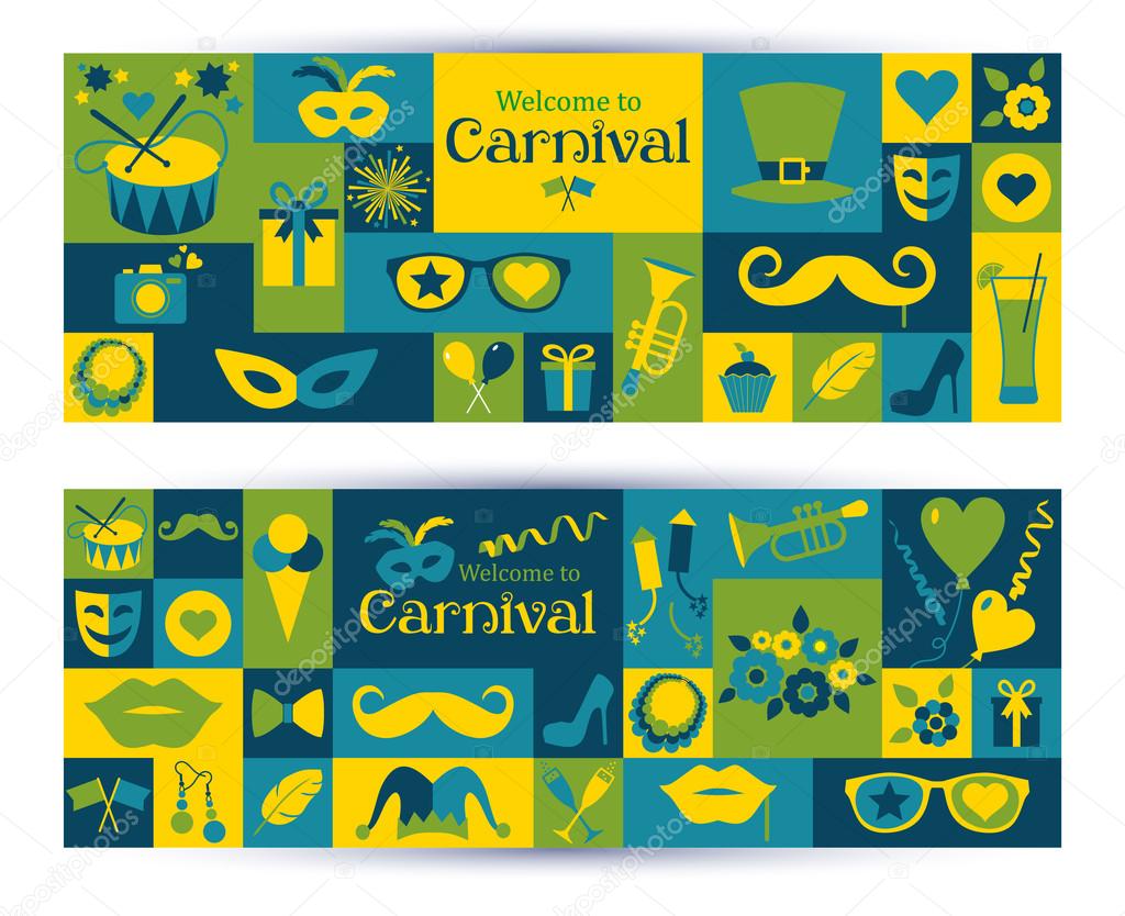 Bright carnival banners