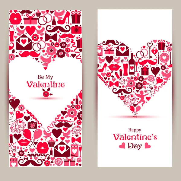 Набір банерів день Святого Валентина — стоковий вектор