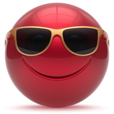 Gülen yüz kafa topu neşeli küre ifade karikatür kırmızı