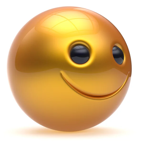 Smile face head ball cheerful sphere emoticon cartoon yellow — Stock Photo, Image
