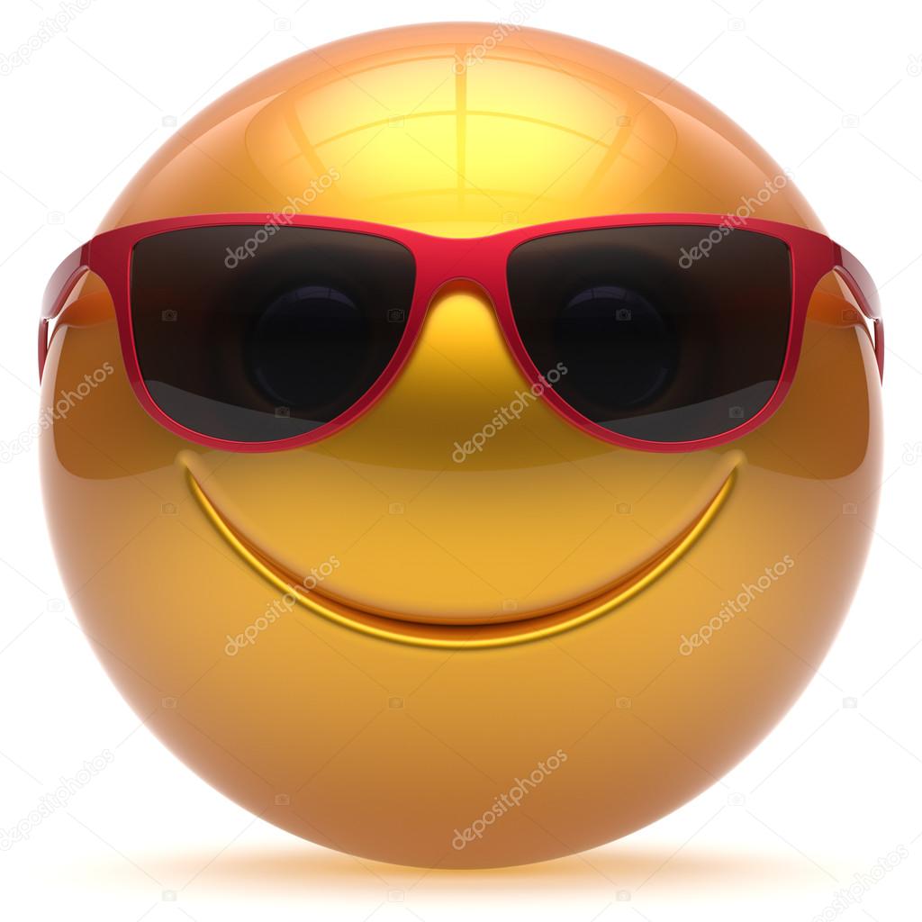 Smiling face head ball cheerful sphere emoticon cartoon yellow