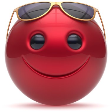 Gülen yüz kafa topu neşeli küre ifade karikatür kırmızı