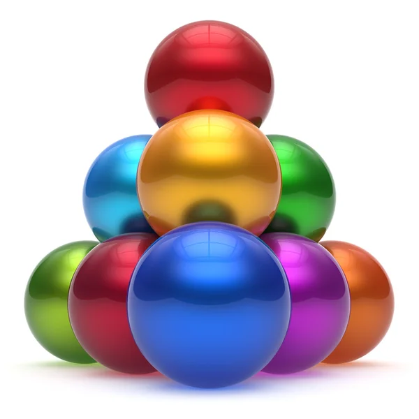 Sphere bollen pyramid hierarki corporation topp ordning ledarskap — Stockfoto