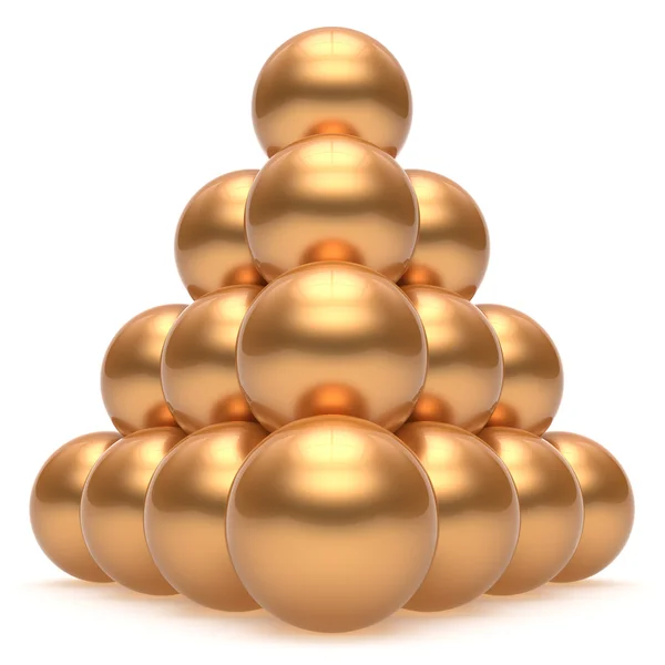 Pirámide jerarquía corporación esfera bola oro superior orden líder —  Fotos de Stock