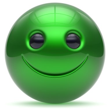 Gülen yüz kafa topu neşeli küre ifade karikatür yeşil