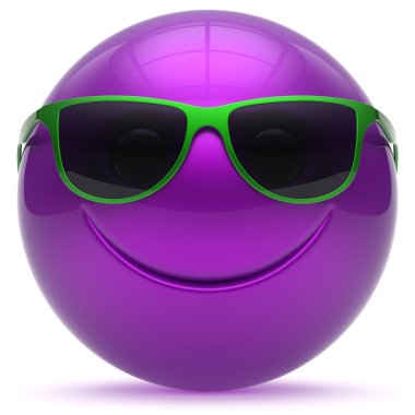 Gülen yüz kafa topu neşeli küre ifade gülen mor