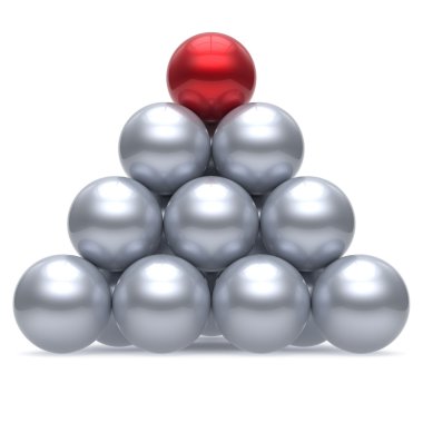 Hierarchy pyramid leader sphere ball corporation red top order
