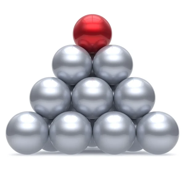 Hierarchy pyramid leader sphere ball corporation red top order — Stock Fotó