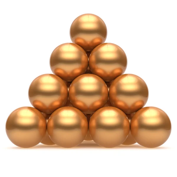 Sphere ball pyramid hierarchy corporation gold top order leader — Stockfoto