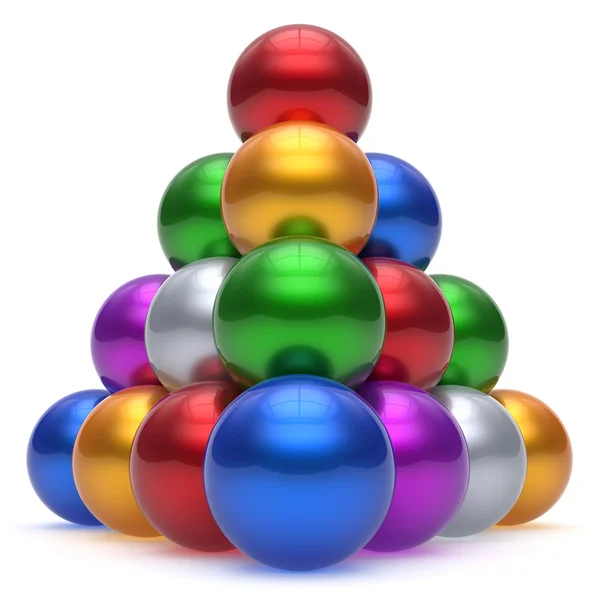 Pyramid hierarchy corporation sphere ball red top leadership — Stockfoto