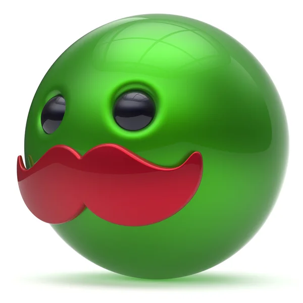 Leende tecknad mustasch ansikte söt uttryckssymbol Ball Happy Toy — Stockfoto