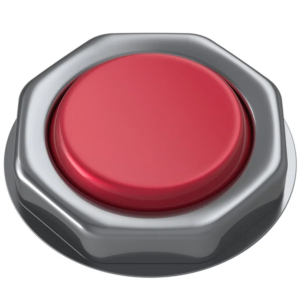 Button red push down activate power switch start turn on off — Stock Photo, Image