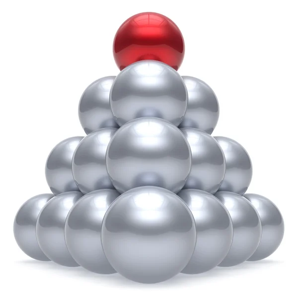 Piramis vezető gömb golyó hierarchia corporation piros felső rendelés — Stock Fotó