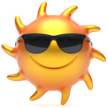 Smile güneş gözlüğü neşeli yaz yüz gülen karikatür simgesi