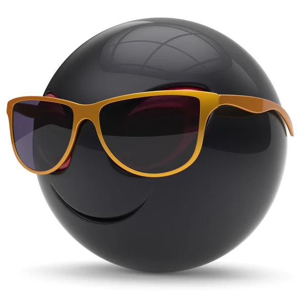 Alien Smiley Kopf Emoticon Gesicht Sonnenbrille Cartoon Monster — Stockfoto