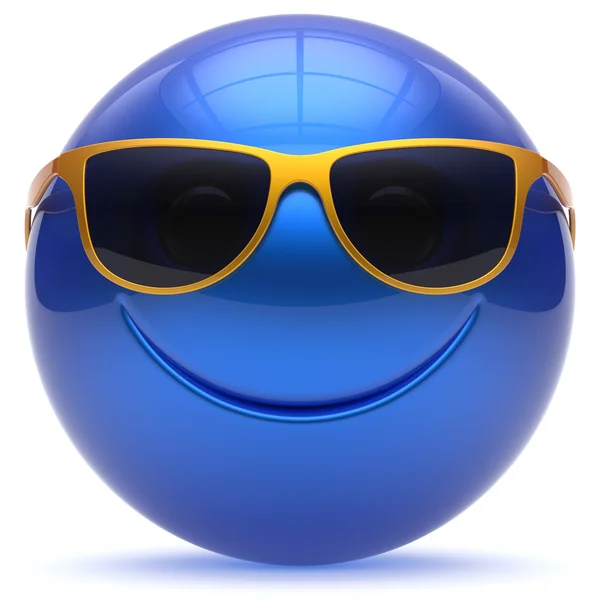 Lächeln Gesicht fröhlich Kugel Emoticon Kopfball Cartoon Smiley — Stockfoto