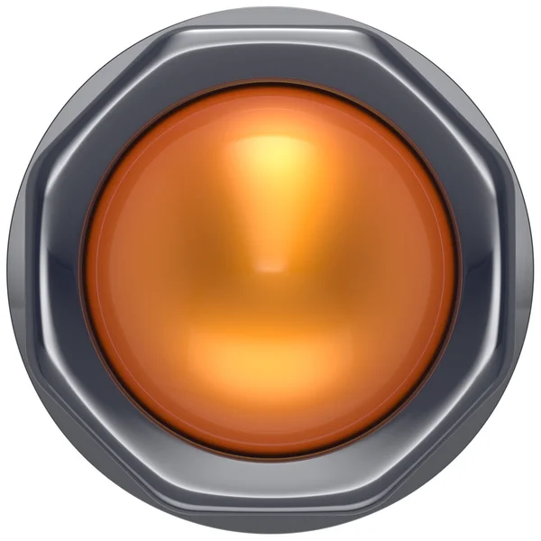 Button orange start turn off on action push down activate power — Stock Photo, Image