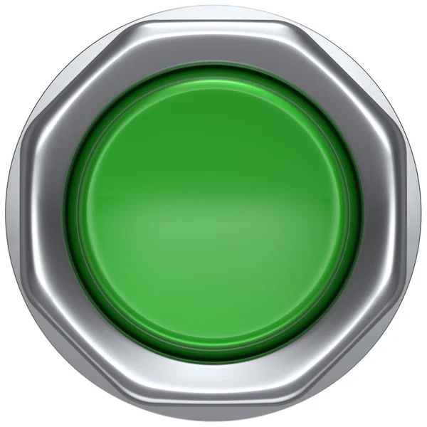 Push down button green indicator activate ignition indicator — Stock Photo, Image