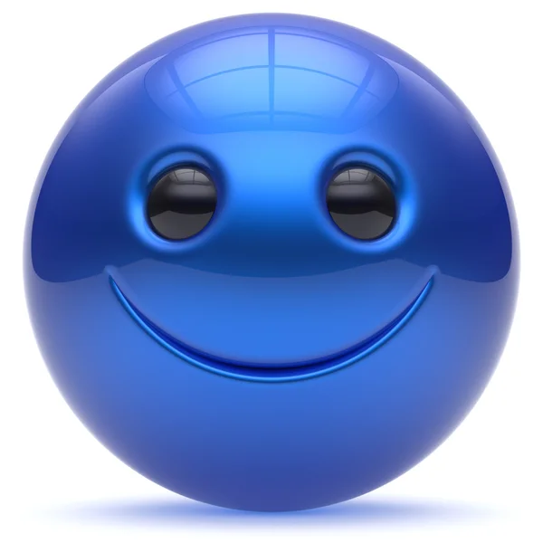 Smiley face head ball cheerful sphere emoticon blue person — Stock Photo, Image
