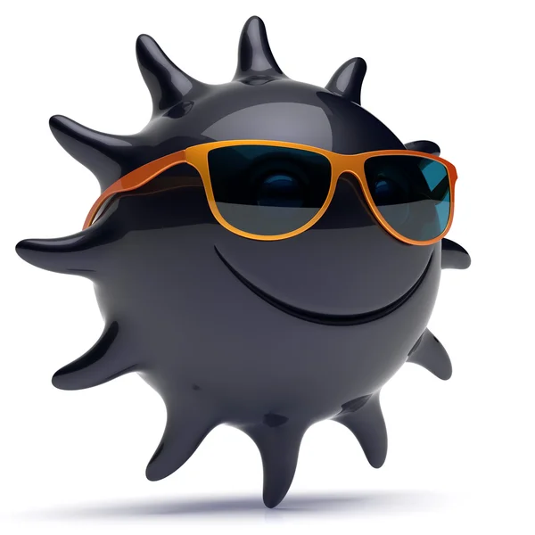 Smiley Sun Black Star Face solglasögon glad sommar person — Stockfoto