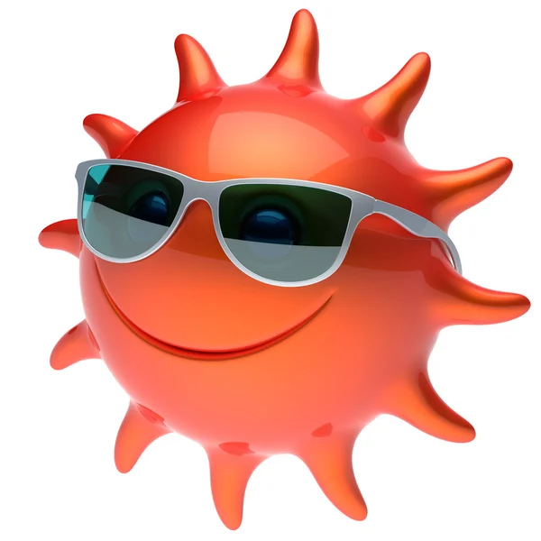 Sonriente sol estrella cara gafas de sol alegre verano sonrisa persona —  Fotos de Stock