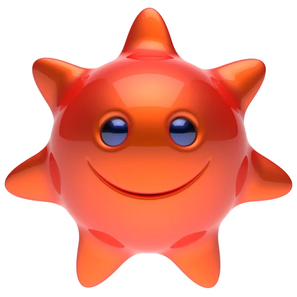 Sun Star smiley face glad sommar leende tecknad uttryckssymbol — Stockfoto