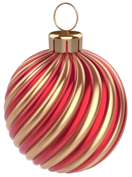 Christmas ball New Years Eve bauble decoration red gold — Stock Photo, Image
