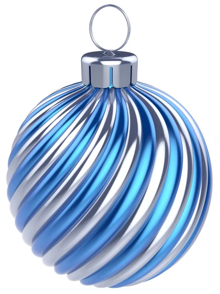 Yeni yıl arifesinde önemsiz şey Noel top dekorasyon mavi gümüş — Stok fotoğraf
