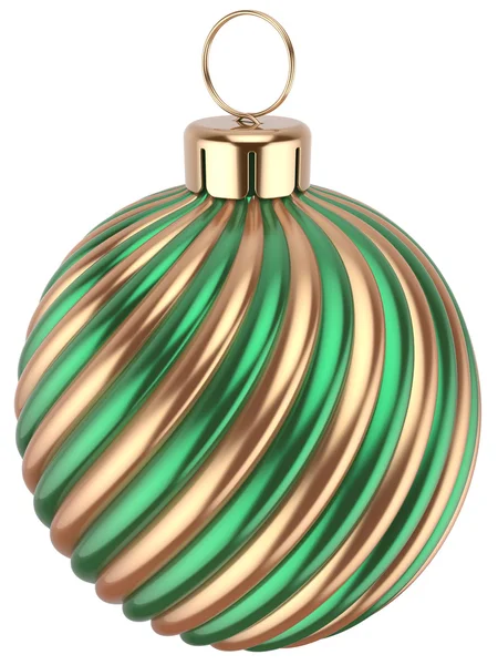 Bola de Navidad bauble Año Nuevo víspera decoración de oro verde —  Fotos de Stock