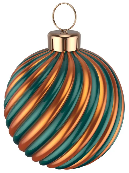 Christmas ball bauble New Years Eve decoration gold green — Stock Photo, Image