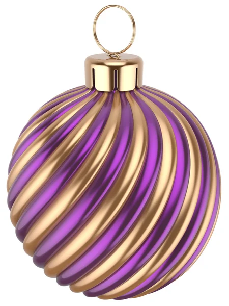 Bola de Natal Ano Novo bauble decoração ouro roxo — Fotografia de Stock