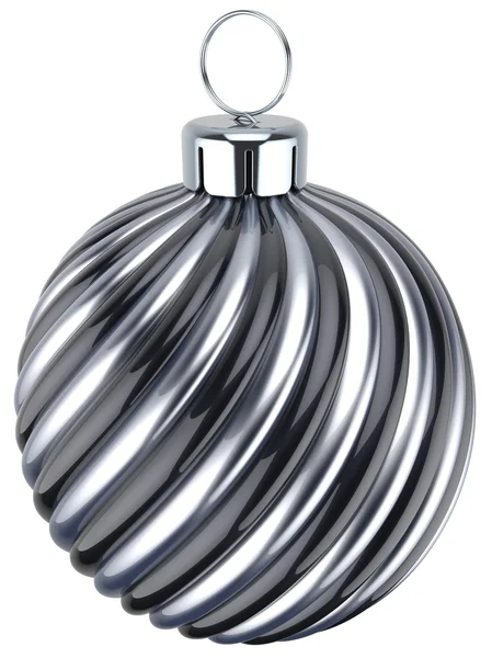 Capodanno bauble decorazione palla di Natale argento nero — Foto Stock