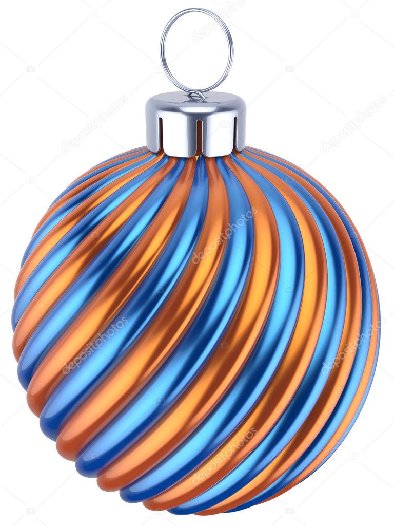 Christmas ball decoration New Year bauble blue golden