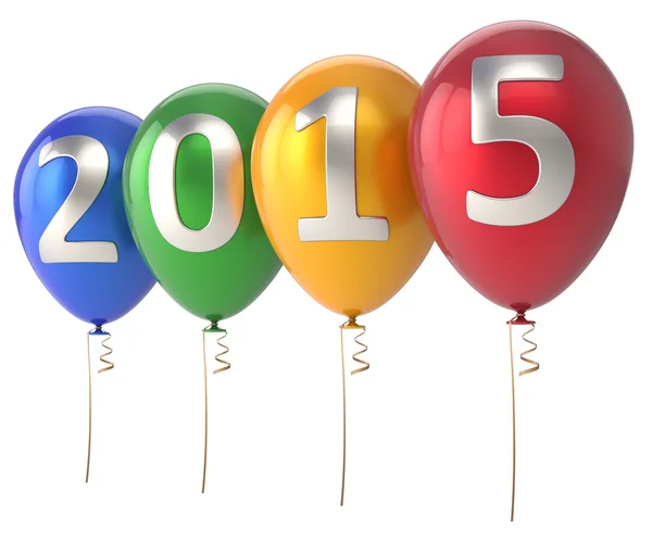 2015 Neujahr Luftballons Party Dekoration bunt — Stockfoto