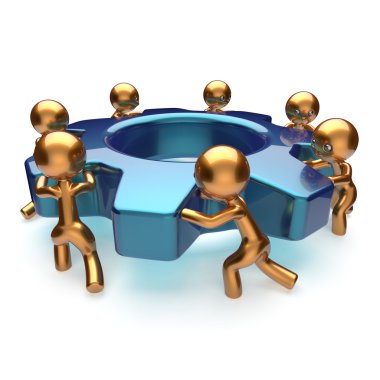 Takım çalışması iş süreci işçi dişli dönüm başlamak