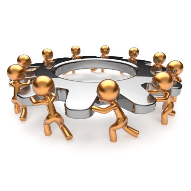 Ortaklık takım çalışması iş süreci işçi birlikte dişli açma