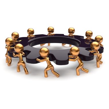 Takım çalışması iş birlik beyin fırtınası işlem simgesini kavramı